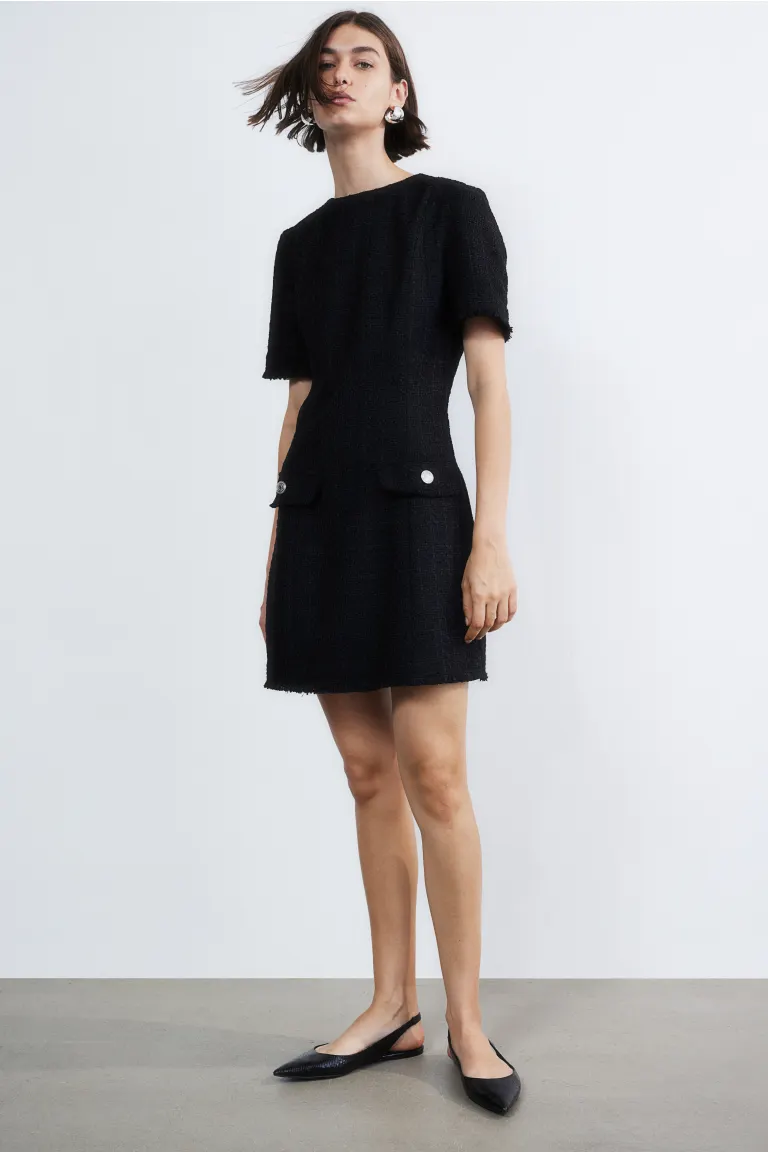 

Платье-букле H&M, черный