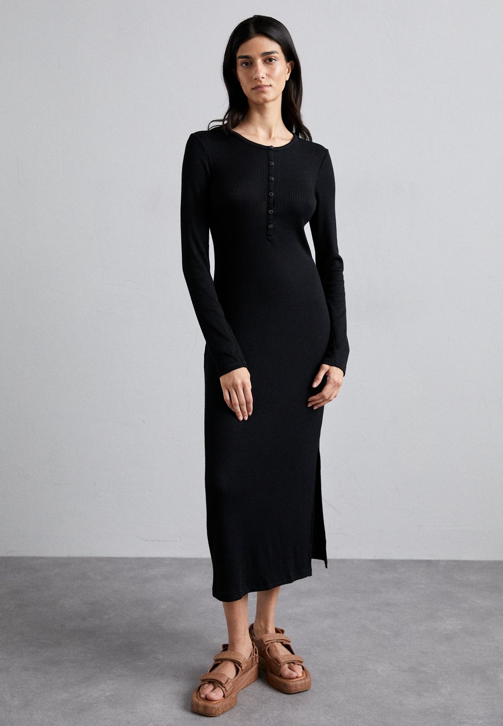 Платье макси HENLEY DRESS rag & bone, цвет black платье макси jxmarisol dress jjxx цвет black