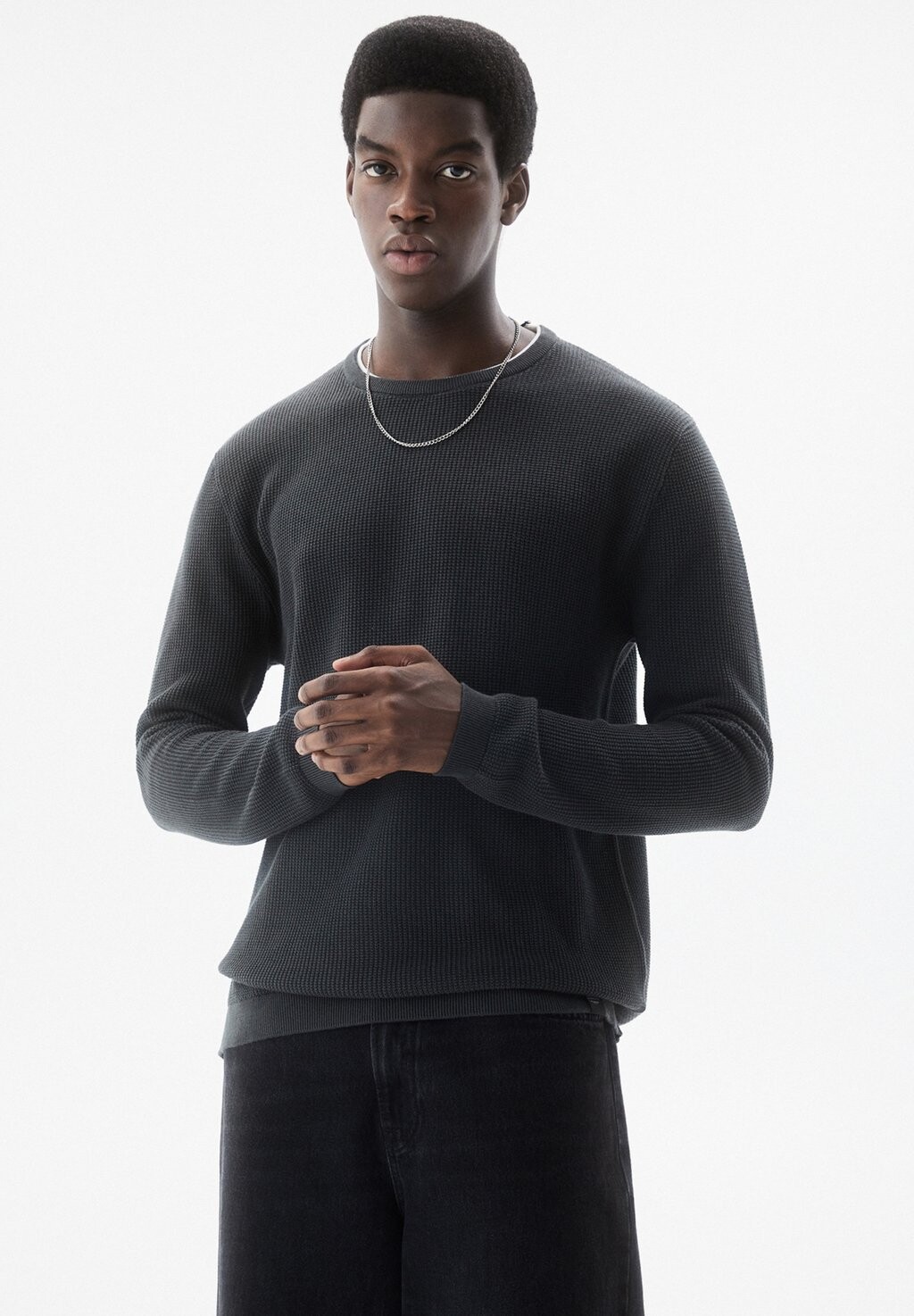 

Свитер PULL&BEAR, сине-серый
