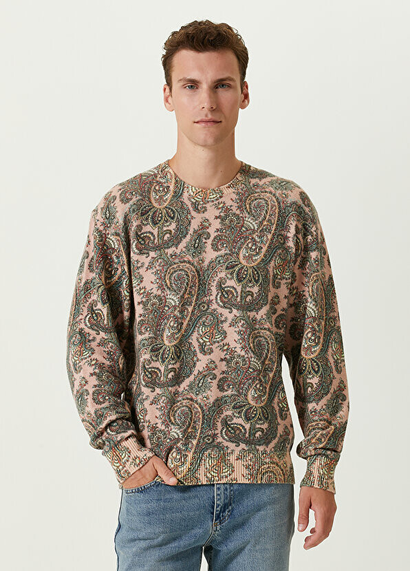 

Розовый шерстяной свитер с этническим узором Etro