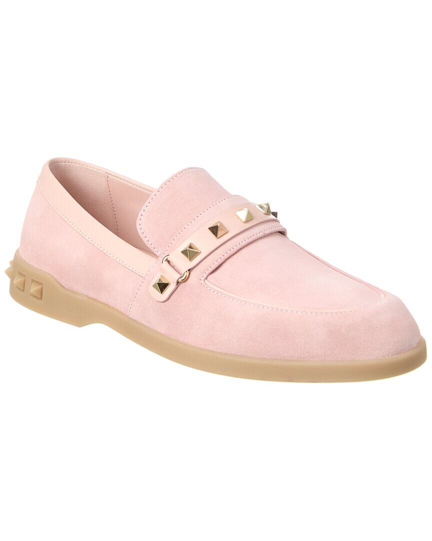 

Замшевые и кожаные лоферы Valentino Leisure Flows, цвет Rose