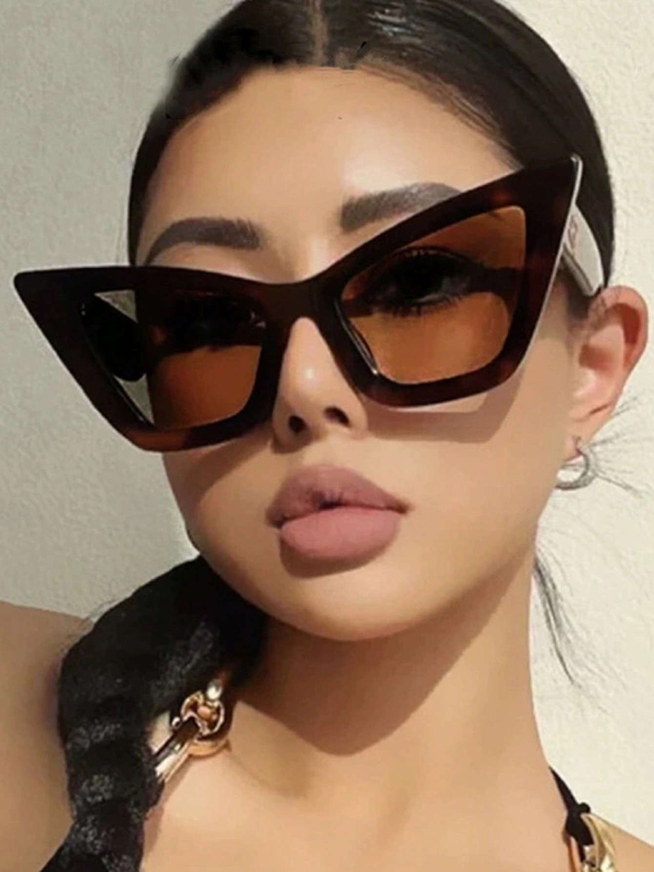 Солнцезащитные очки «кошачий глаз» в большой оправе женские большие солнцезащитные очки кошачий глаз