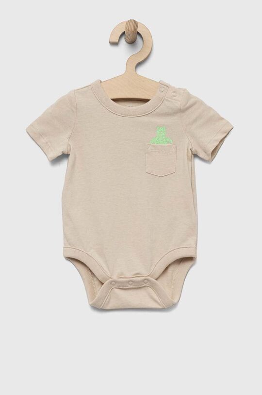 

Хлопковое детское боди GAP, бежевый