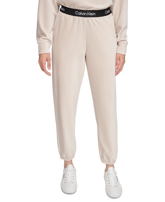 

Женские велюровые джоггеры Calvin Klein, белый