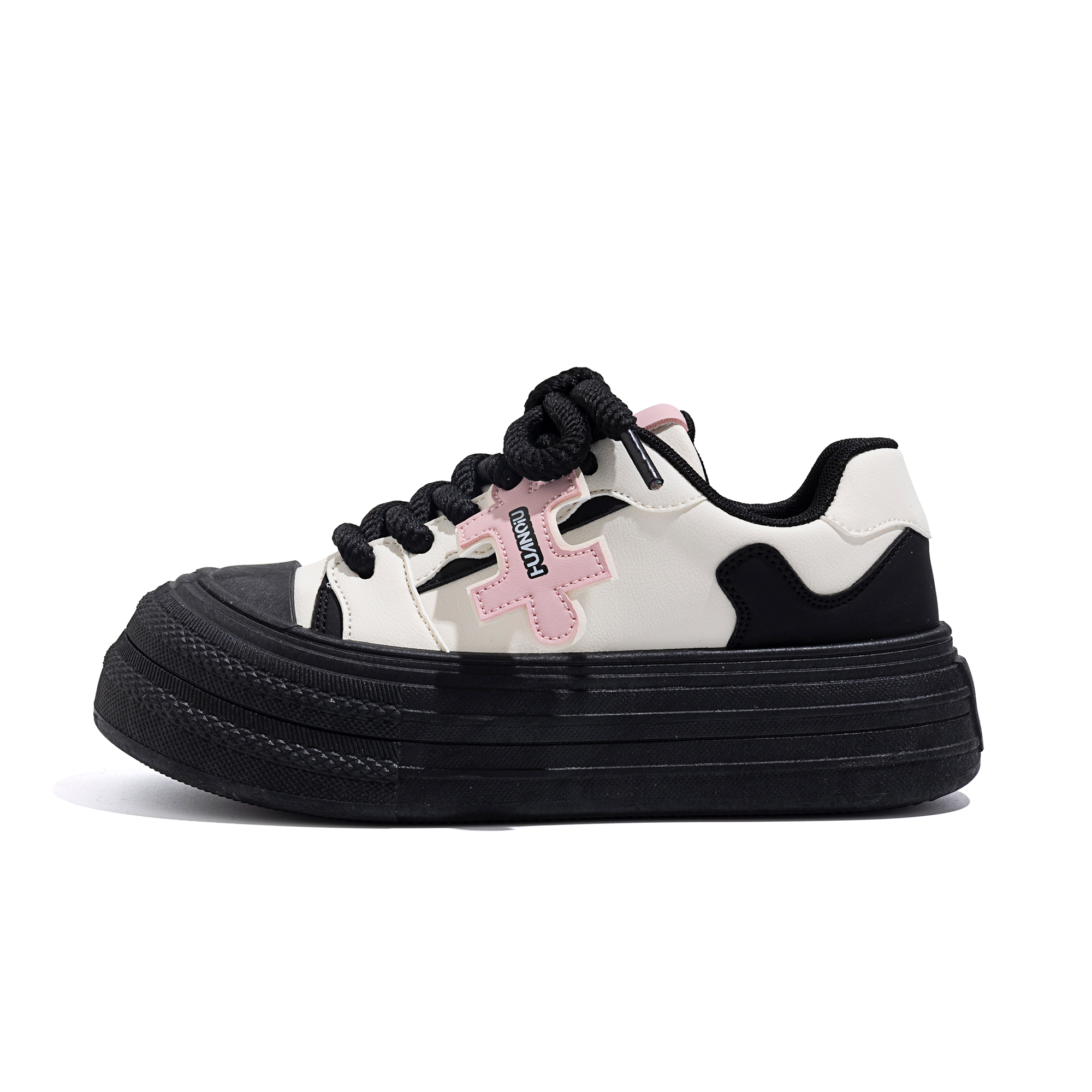 

Кроссовки HUANQIU Skateboarding Shoes Women's Low-top Black, бежевый/черный