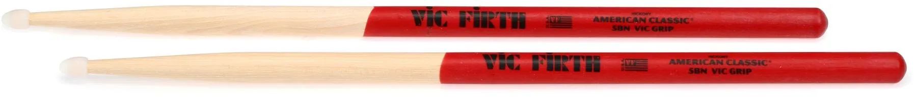 

Классические американские барабанные палочки Vic Firth с рукояткой Vic Grip — 5B — нейлоновый наконечник