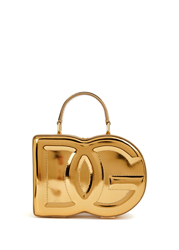 

Женская кожаная сумка с золотым логотипом Dolce&Gabbana