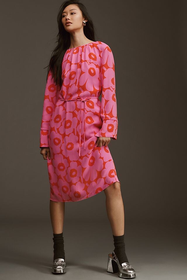

Платье миди Marimekko Majolika Unikko, розовый