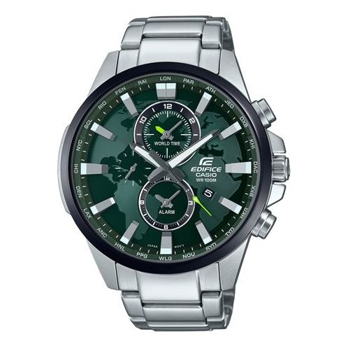 

Часы Men's CASIO Edifice World Map Series Fashion Business Stylish Metallic Strap Green Watch Mens Analog, мультиколор