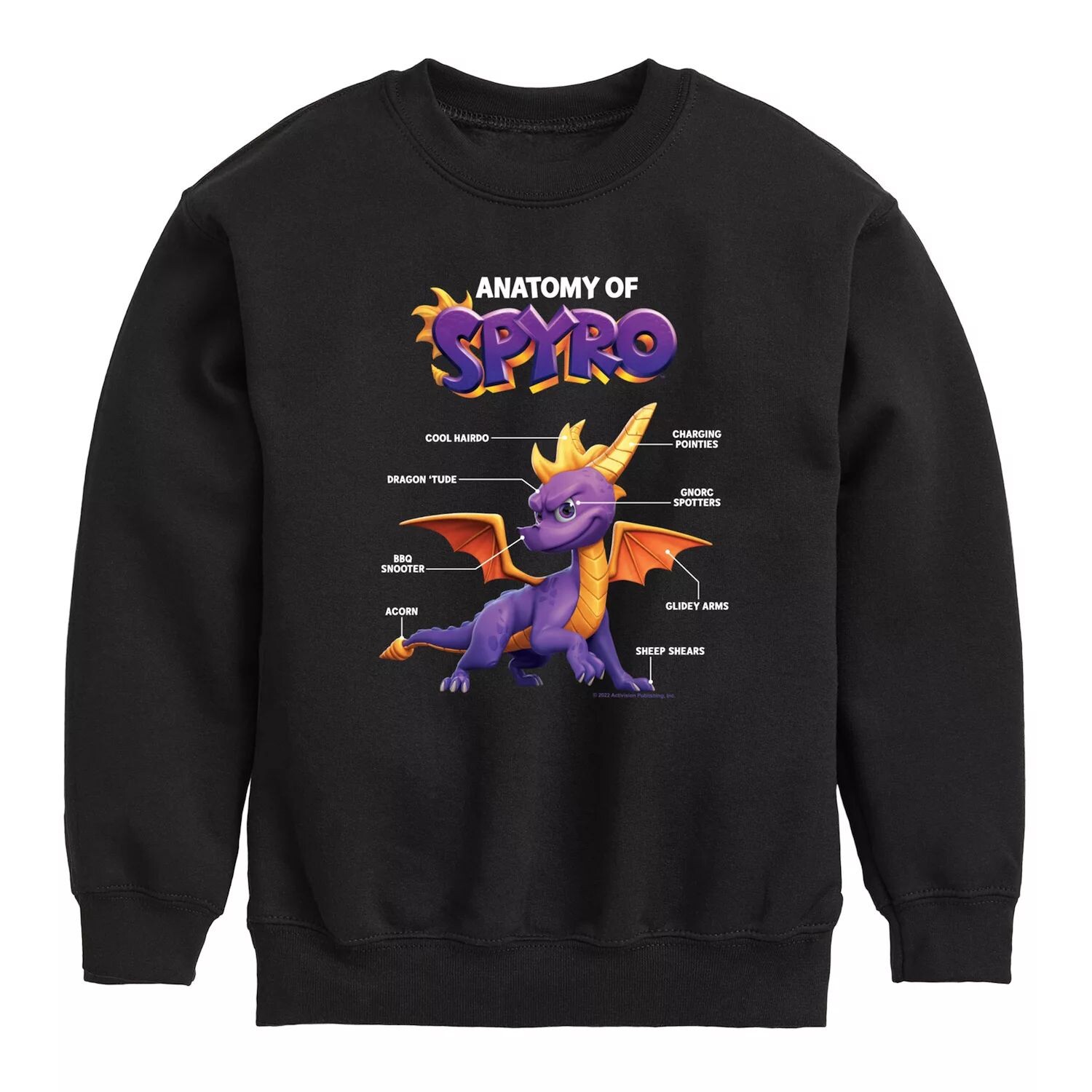 

Толстовка Spyro Anatomy для мальчиков 8–20 лет Licensed Character, черный