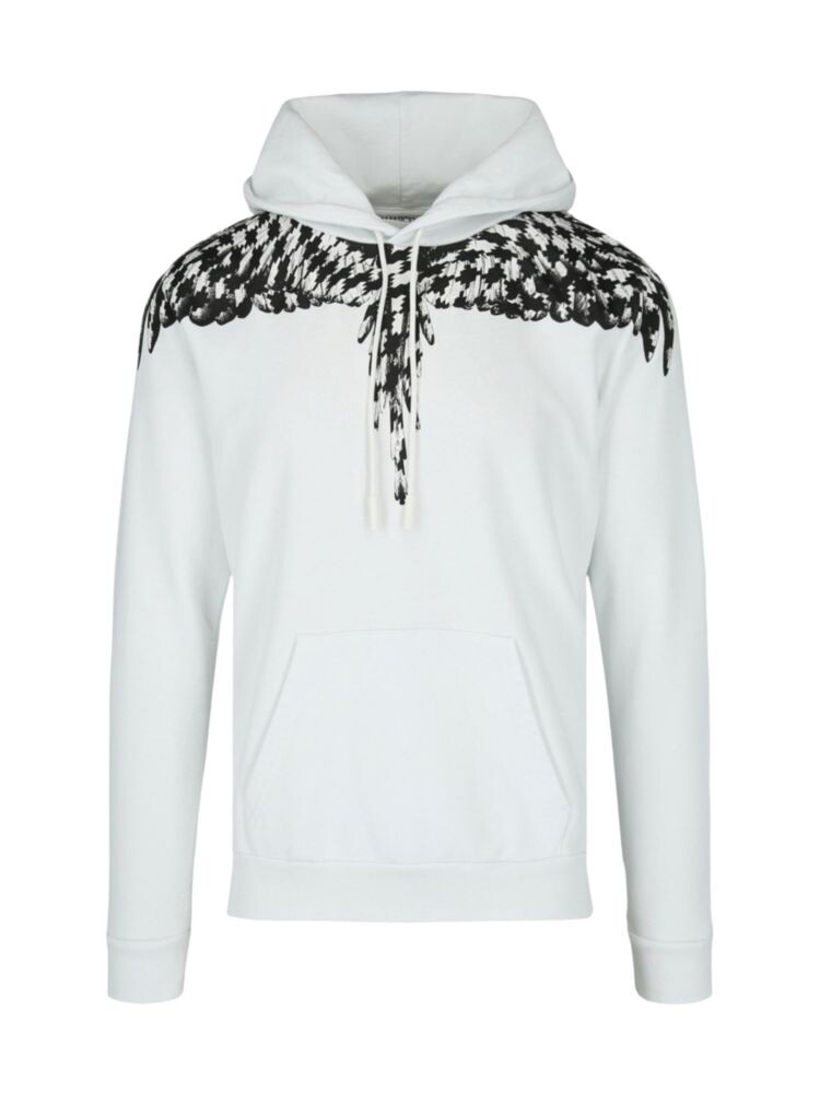 

Толстовка с капюшоном и пуловером с графическим рисунком Wing Marcelo Burlon, цвет Black White