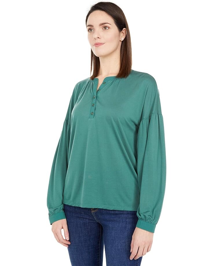 

Топ Lucky Brand Boho Woven Mix Top, цвет Blue Spruce