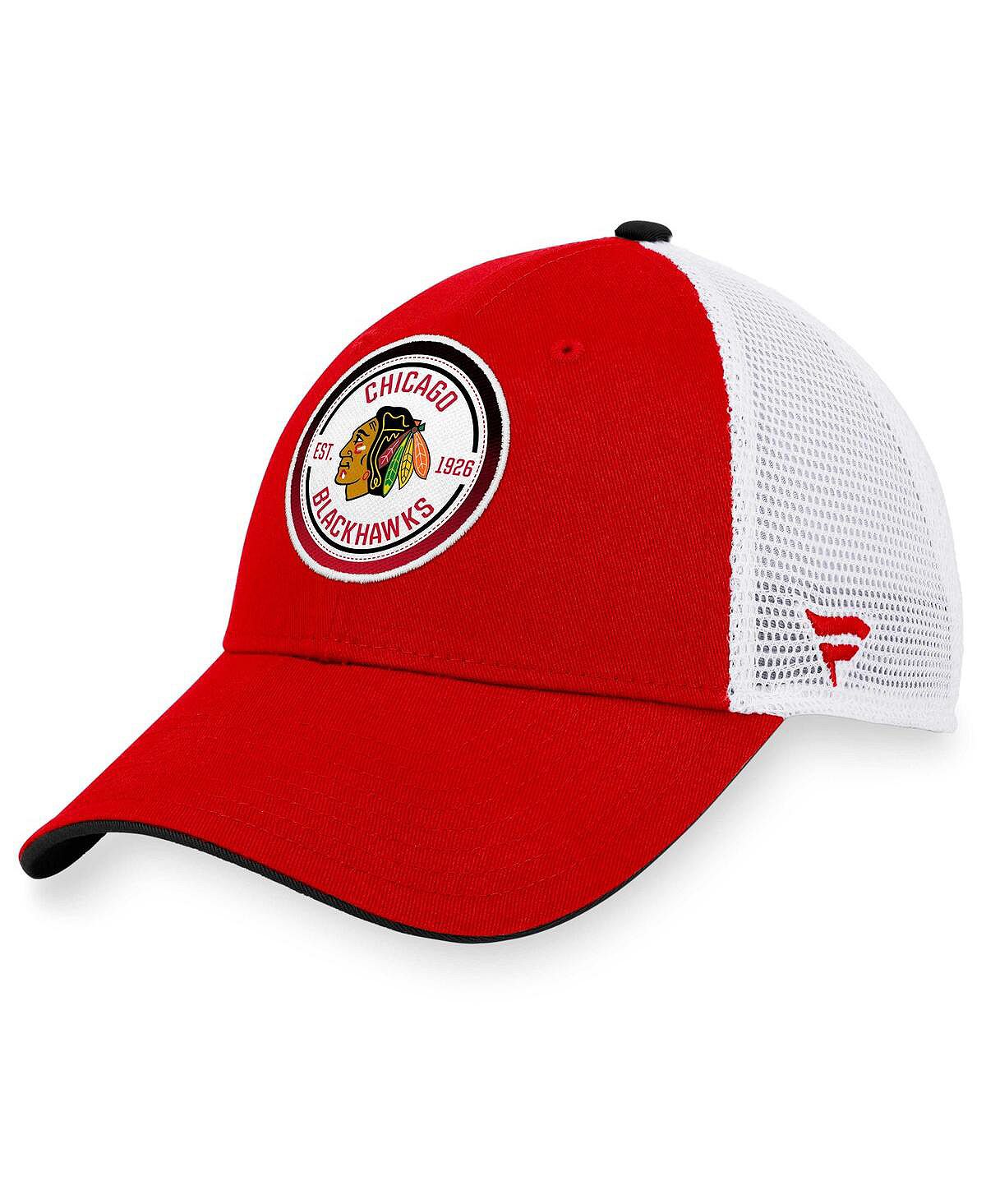 цена Мужская фирменная красно-белая кепка Chicago Blackhawks Iconic Gradient Trucker Snapback Fanatics