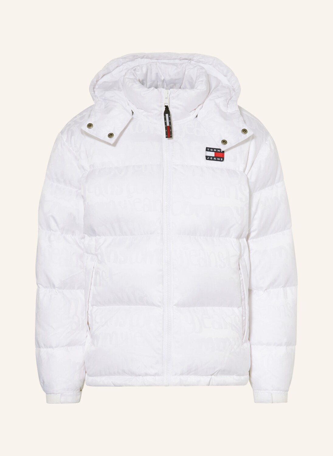 

Пуховик TOMMY JEANS mit abnehmbarer Kapuze, белый