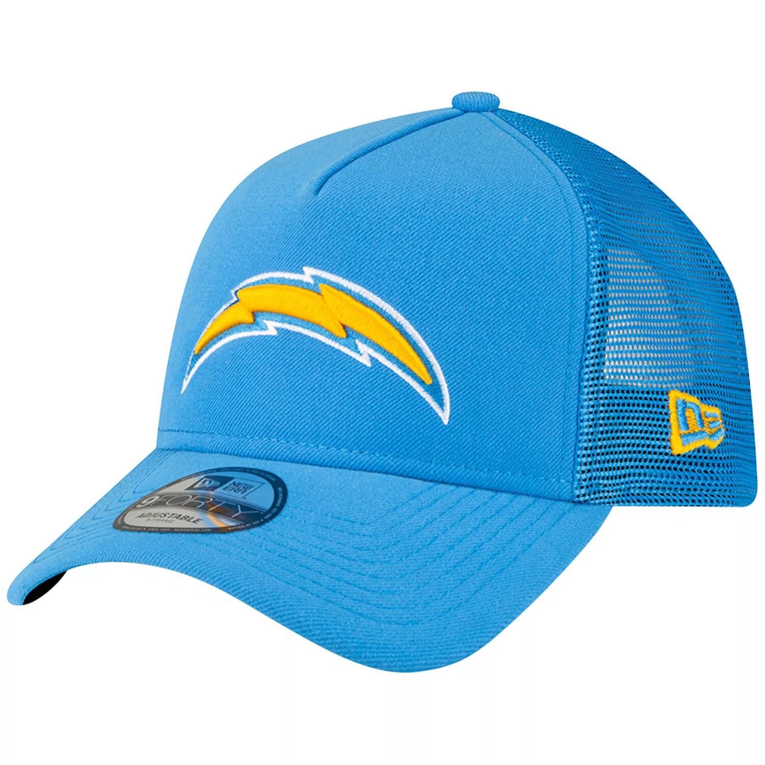 

Мужская регулируемая кепка New Era Powder Blue Los Angeles Chargers A-Frame Trucker 9FORTY