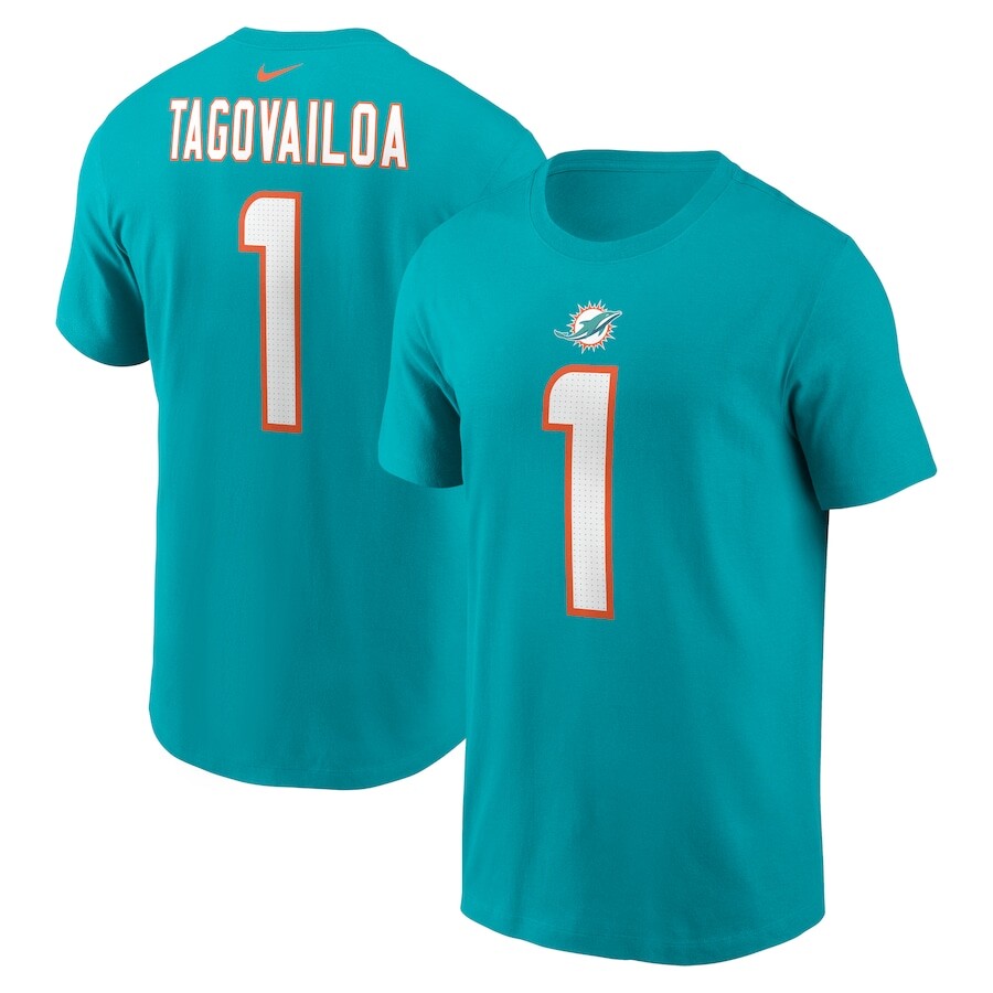 

Футболка с именем и номером Nike Miami Dolphins, аква