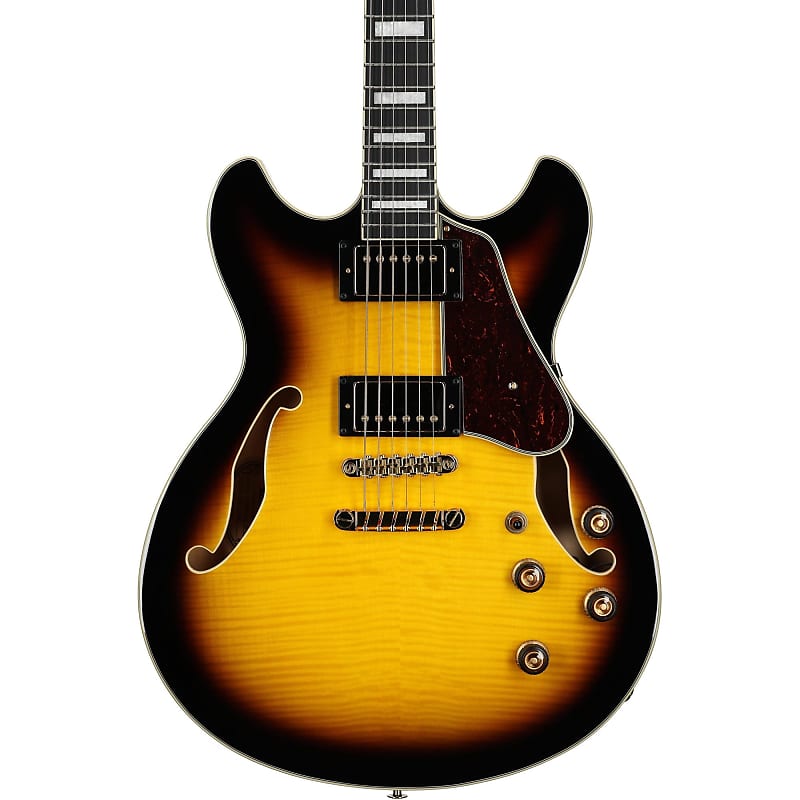 цена Электрогитара Ibanez Artcore Expressionist AS93FM Semi-Hollowbody Electric Guitar, Antique Yellow Satin