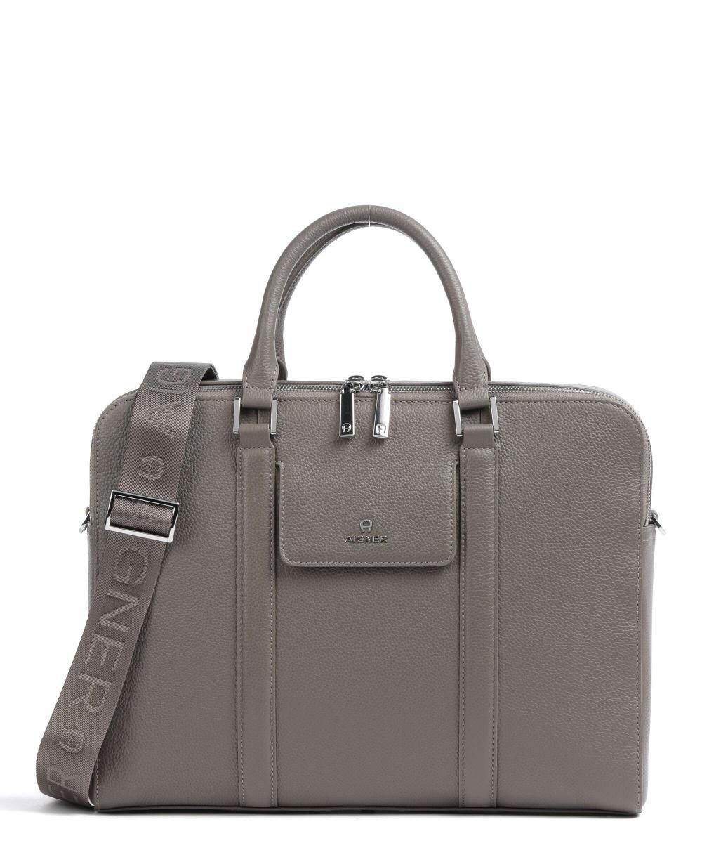 

Портфель Matteo 14 дюймов из зернистой яловой кожи Aigner, коричневый
