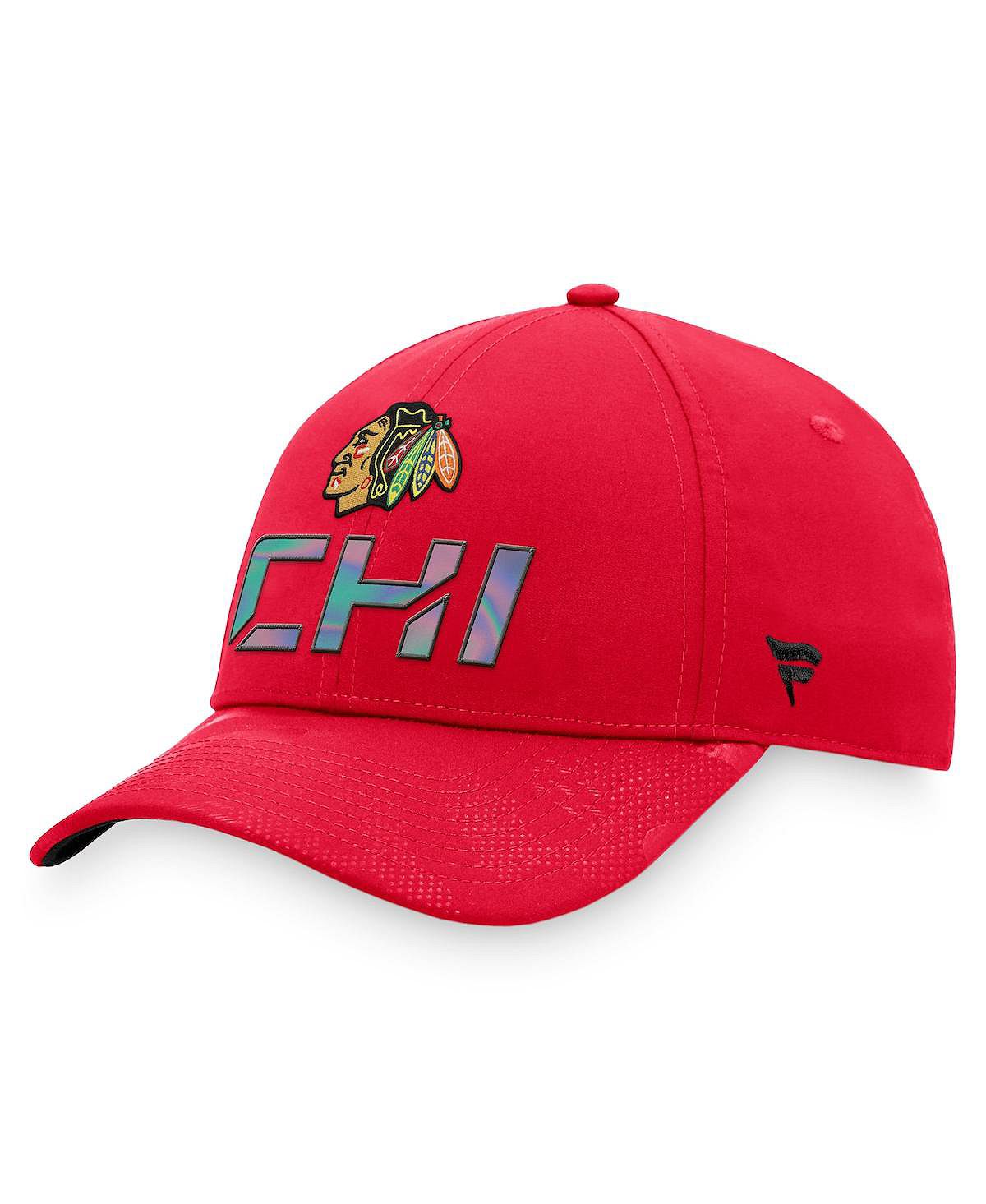 

Мужская красная фирменная регулируемая кепка Chicago Blackhawks Authentic Pro Team для раздевалки Fanatics