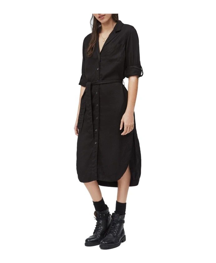 

Платье с V образным вырезом и застежкой на пуговицы Pepe Jeans, черный