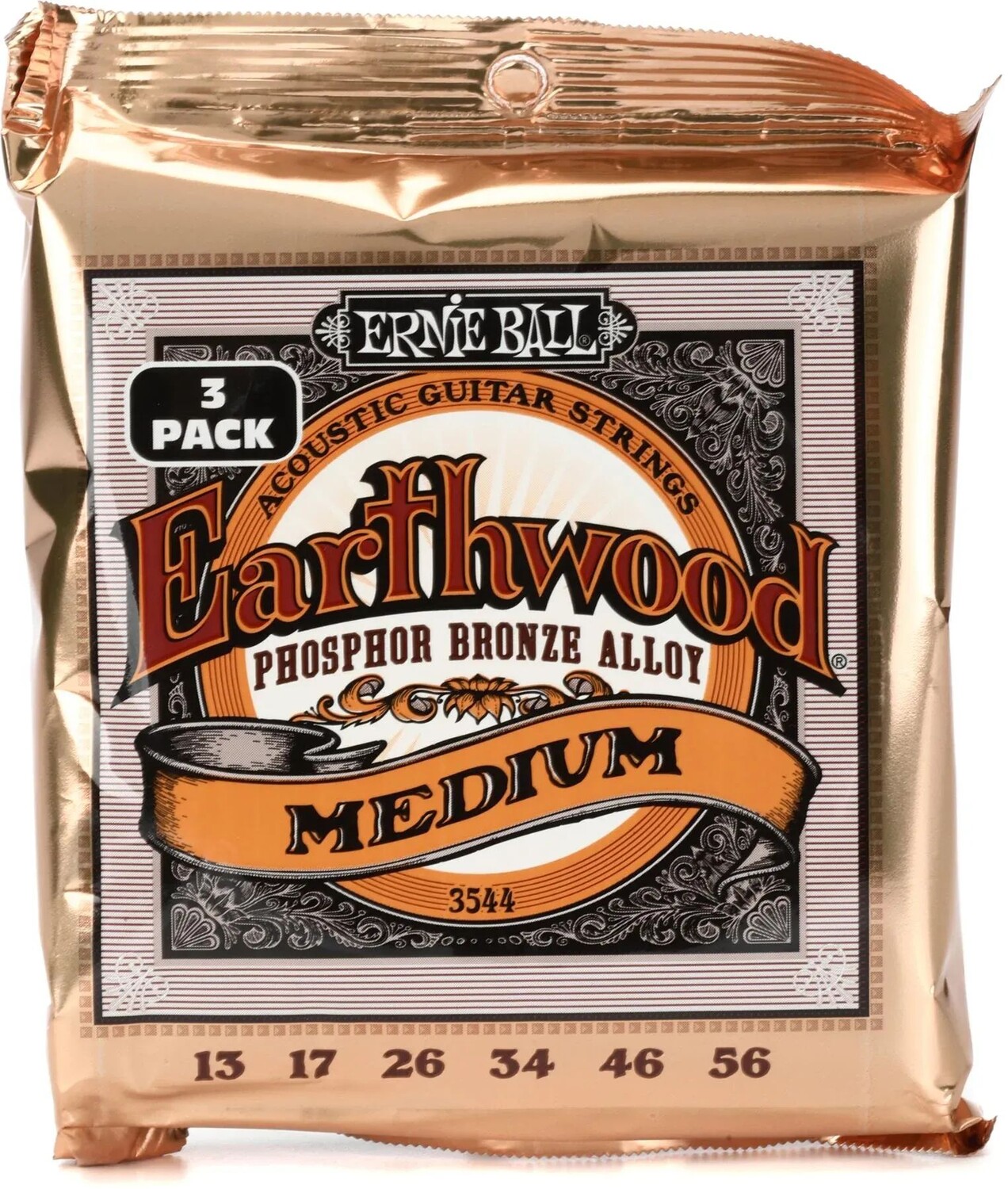 

Струны для акустической гитары Ernie Ball 3544 Earthwood Phosphor Bronze — .013-.056 Medium Factory (3 шт.)