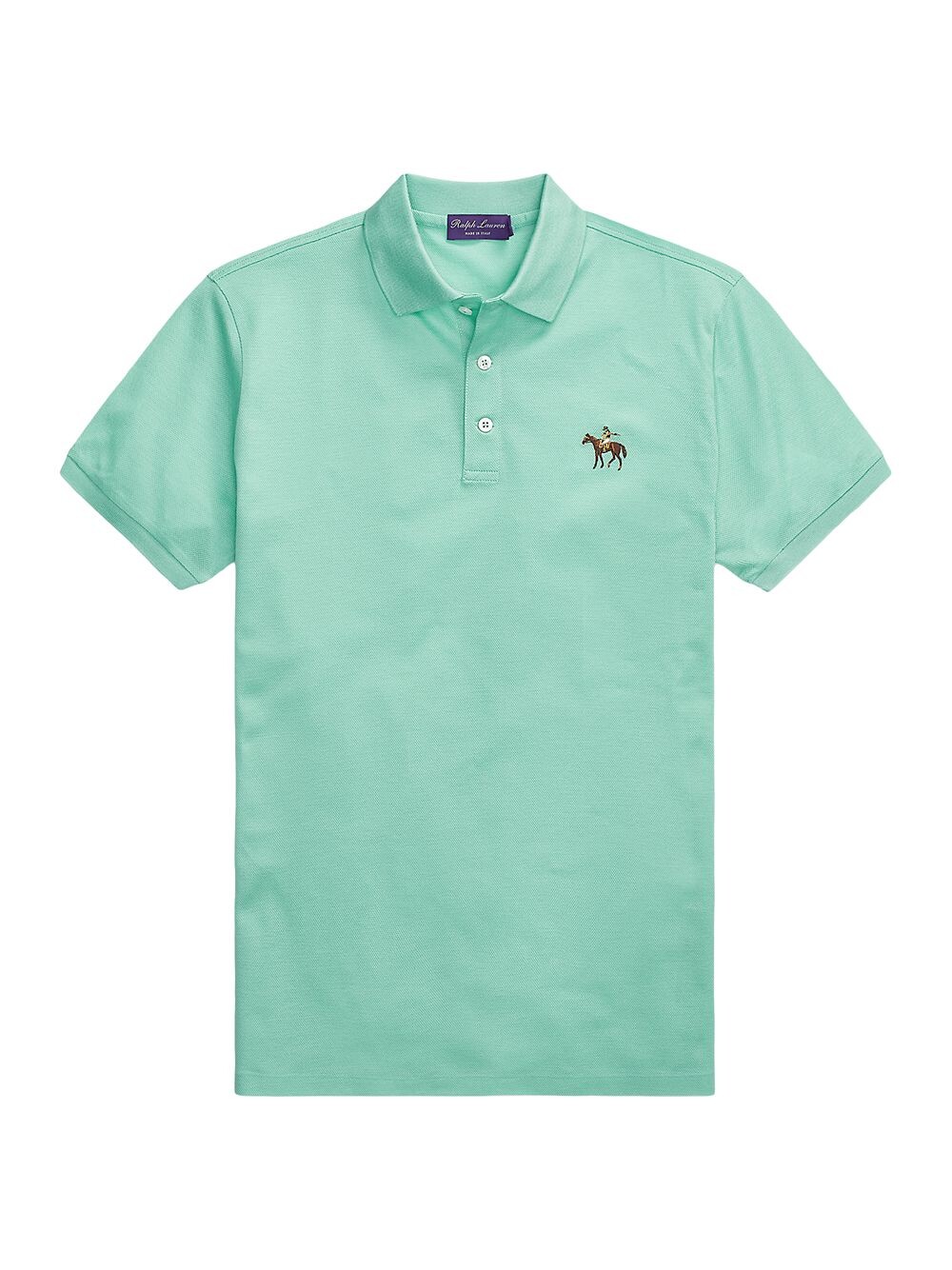 

Хлопковая рубашка поло Ralph Lauren Purple Label, зеленый