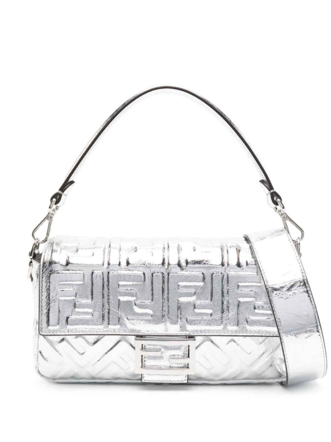 

FENDI сумка на плечо Baguette с эффектом металлик, серебристый