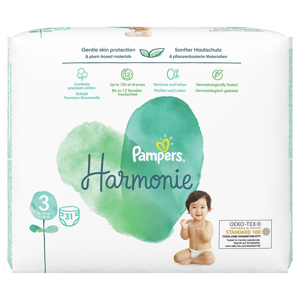 Одноразовые подгузники для детей Pampers Harmonie 3, 31 шт