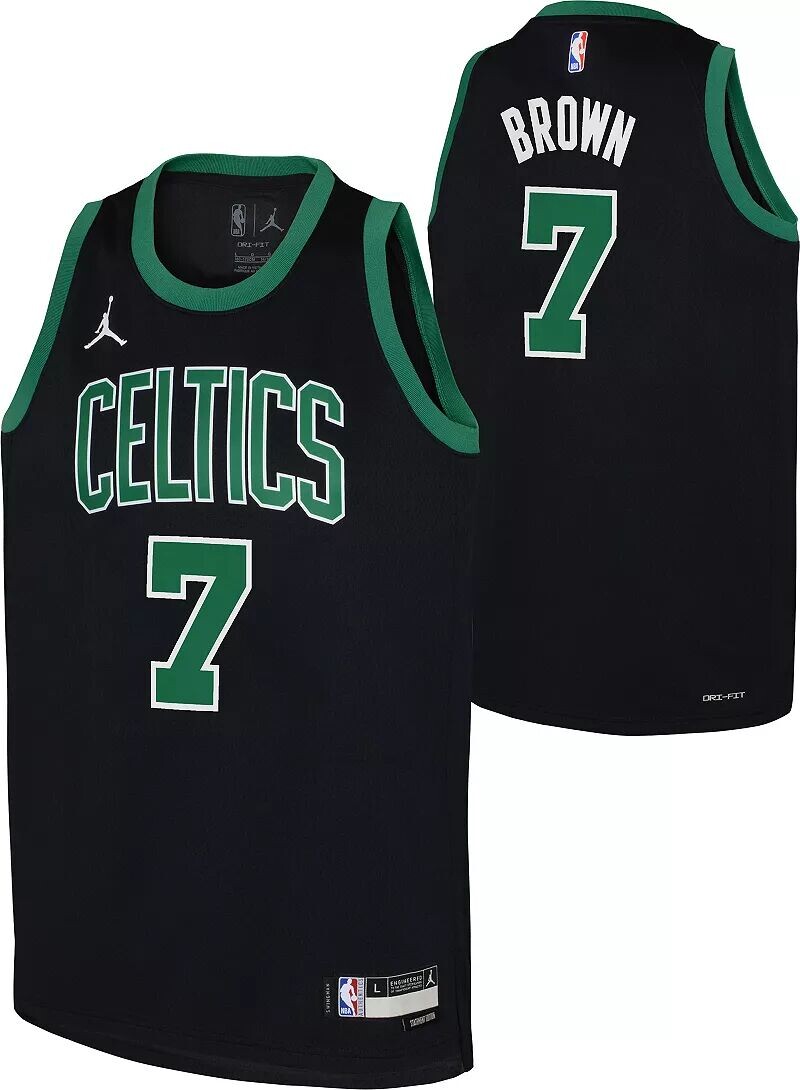 

Jordan Черная майка Nike Youth Boston Celtics Jaylen Brown #7 Dri-FIT Swingman