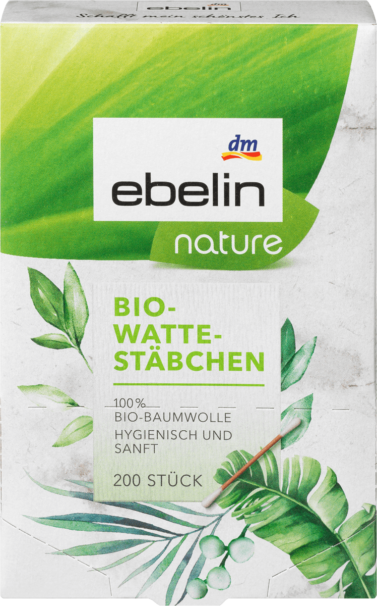 Ватные палочки переработанные органические 200 шт. ebelin