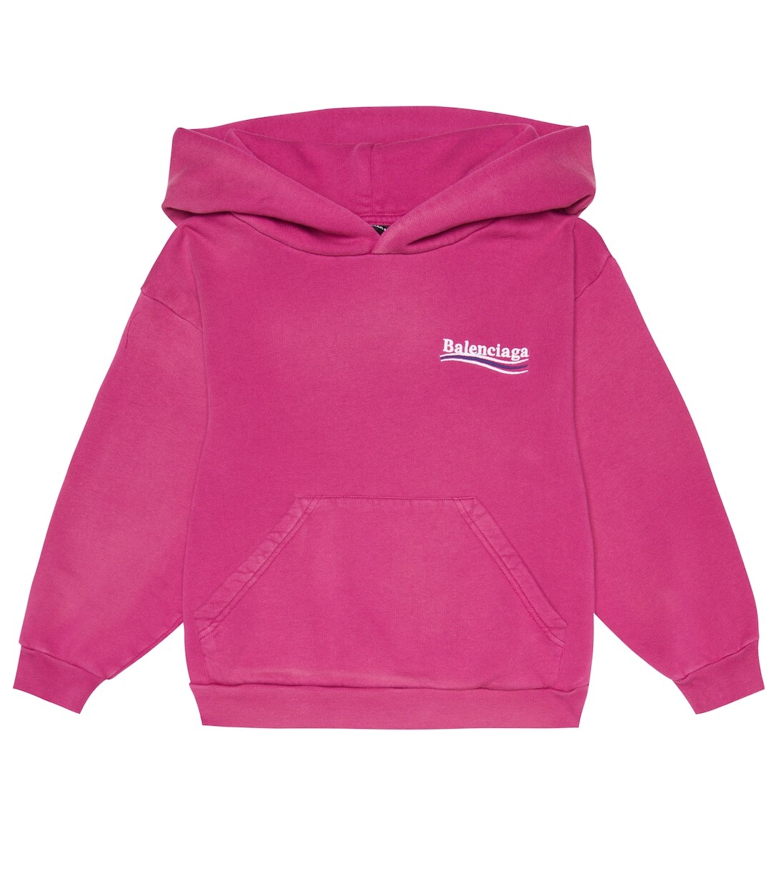 

Худи из хлопкового флиса с вышивкой Balenciaga Kids, розовый