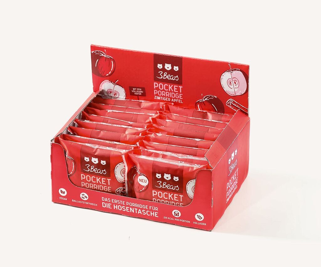 

3Bears Pocket Porridge Овсяные батончики с корицей и яблоком - 16 батончиков