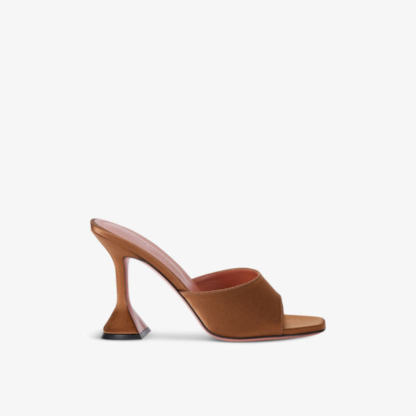 

Мюли Lupita 95 с расклешенным каблуком и атласным каблучком Amina Muaddi, коричневый