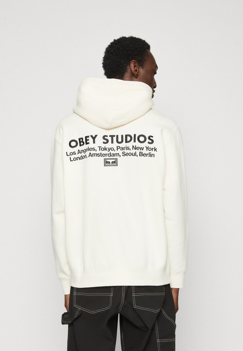 Толстовка STUDIOS HOOD UNISEX Obey Clothing, цвет off-white толстовка icon embroidred hood unisex obey clothing приключенческий зеленый