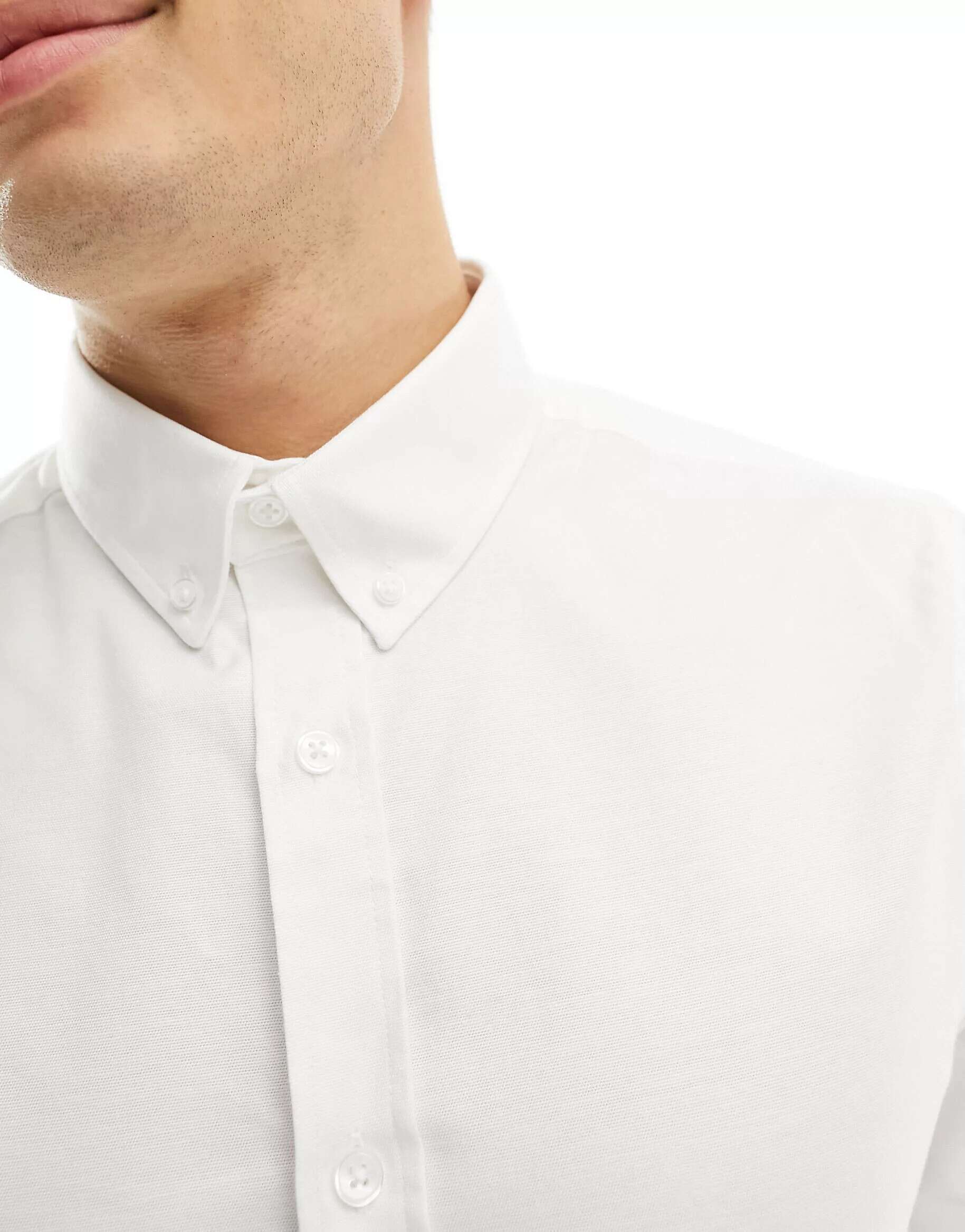Белая оксфордская рубашка стрейч с короткими рукавами River Island цена и фото