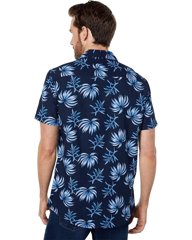 

Рубашка Selected Homme Classic Linen Short Sleeve Shirt, цвет Sky Captain Leaf