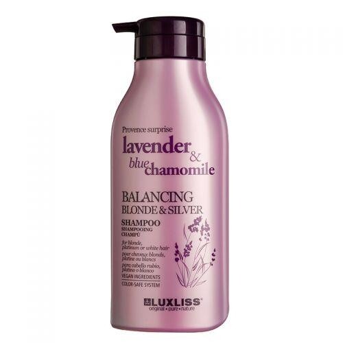 

Luxliss Lavender Blue Chamomile Balancing Blonde Silver Shampoo 500 мл