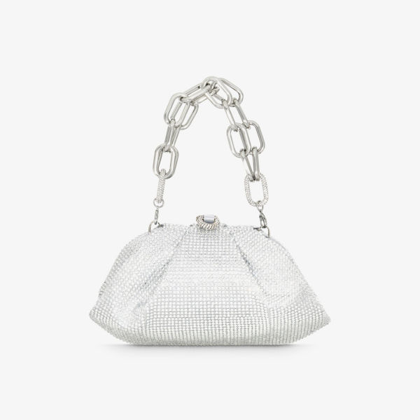 Атласный клатч gemma, украшенный кристаллами Judith Leiber Couture, серебряный сумка на плечо hot lips с кристаллами judith leiber couture