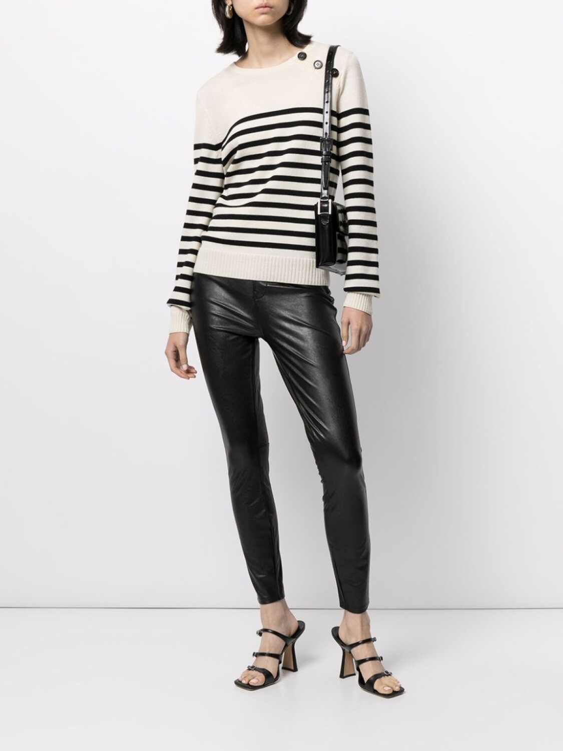 

Брюки скинни Like Leather с завышенной талией SPANX, черный