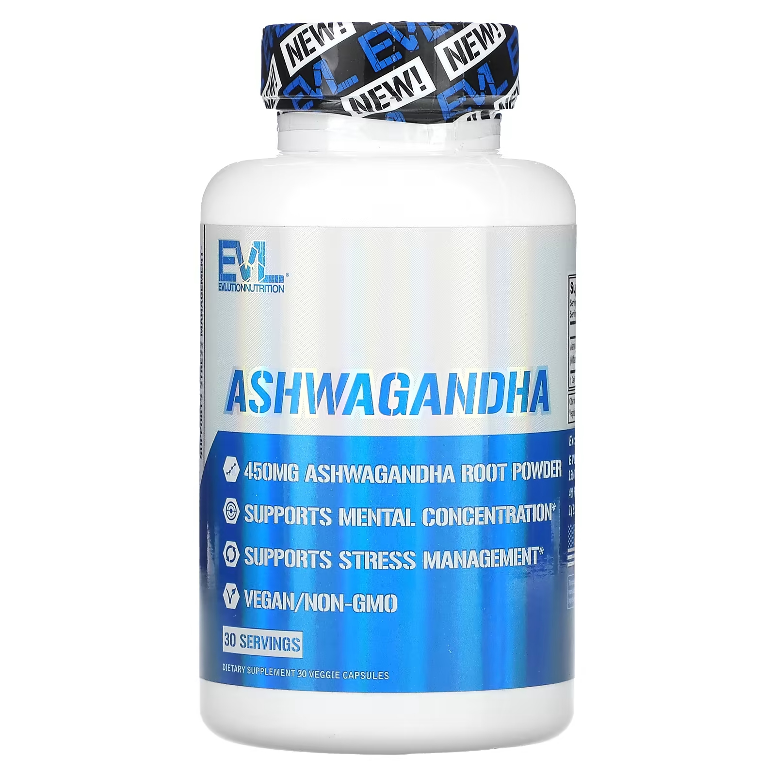Ашваганда EVLution Nutrition 450 мг, 30 растительных капсул