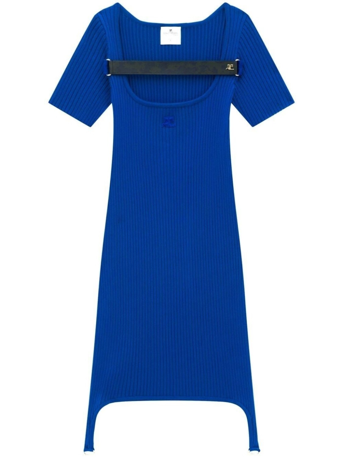 

Courrèges платье с короткими рукавами, синий