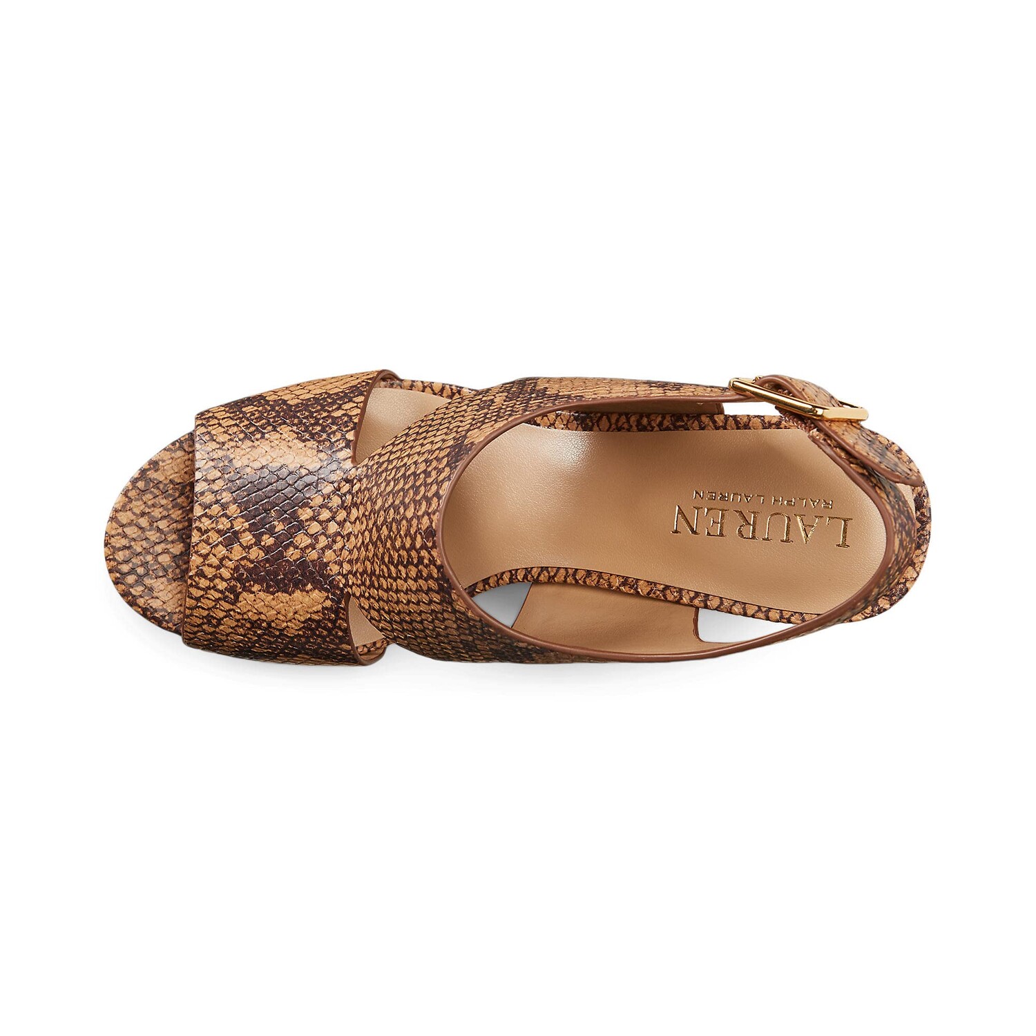 

Туфли на каблуке LAUREN Ralph Lauren Feona Python-Embossed Leather Sandal