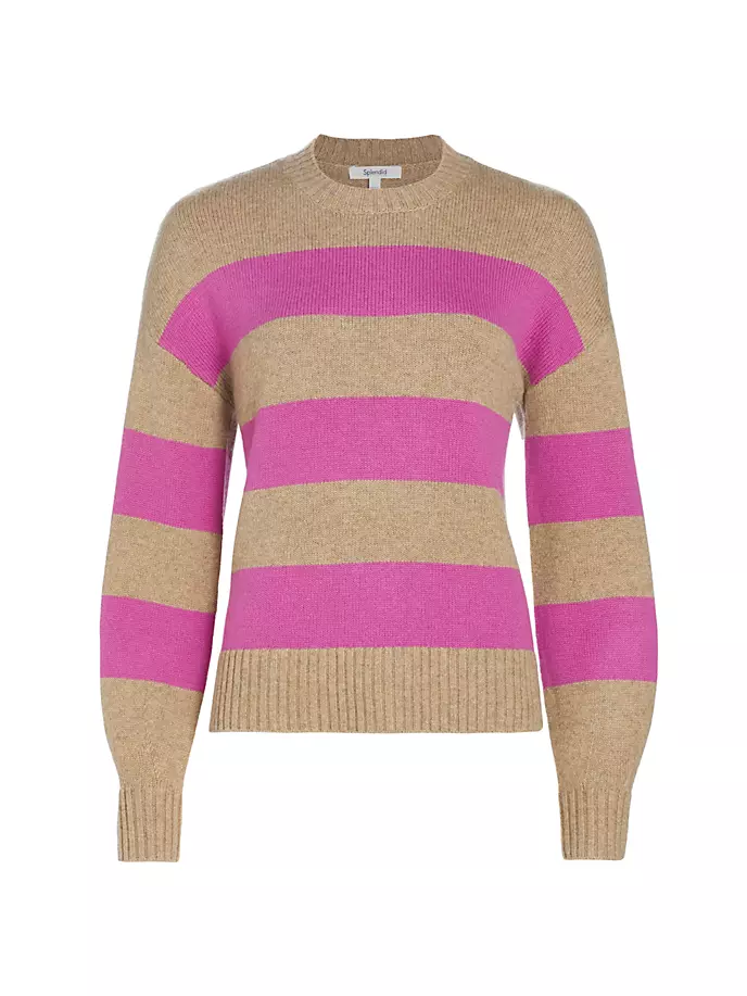 

Свитер Ivy из смесовой шерсти с круглым вырезом Splendid, цвет magenta stripe