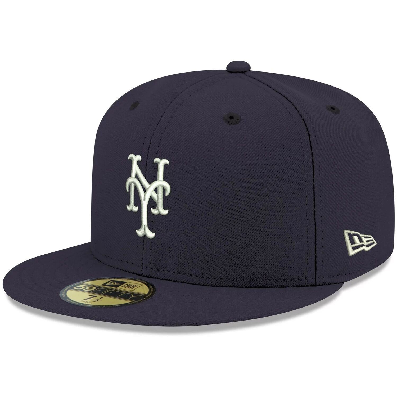 

Мужская белая приталенная шляпа New Era Navy New York Mets Logo 59FIFTY