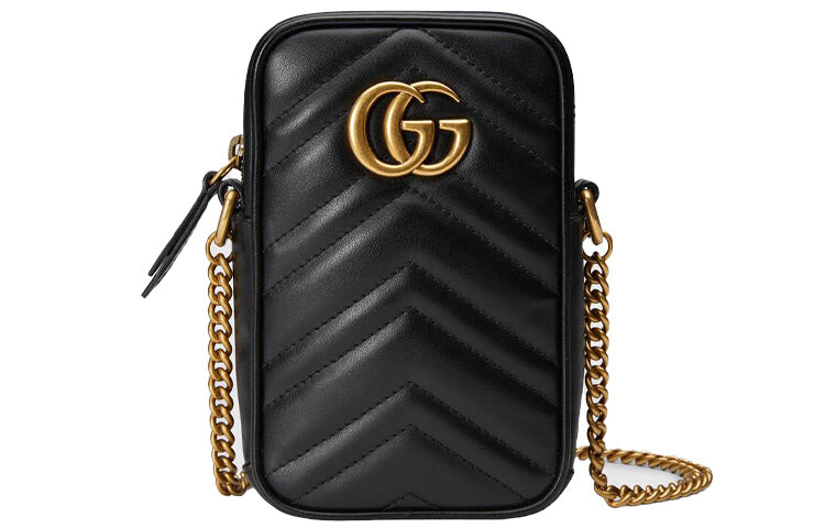 

Мини-сумка Gucci GG Marmont, черный/золотой