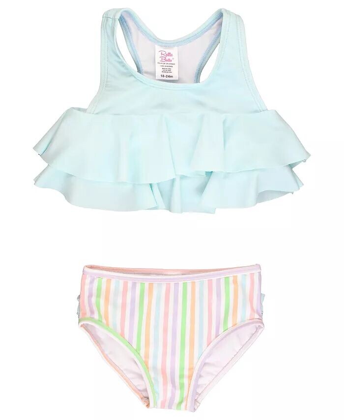 

Маленькие девочки в бикини с воланами Rufflebutts, синий