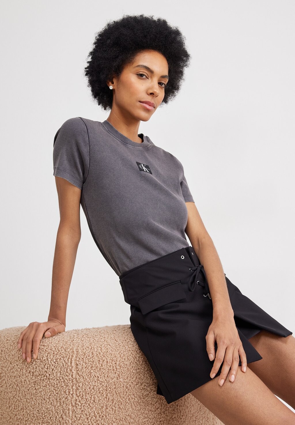 

футболка с принтом Label Washed Slim Tee Calvin Klein Jeans, черный