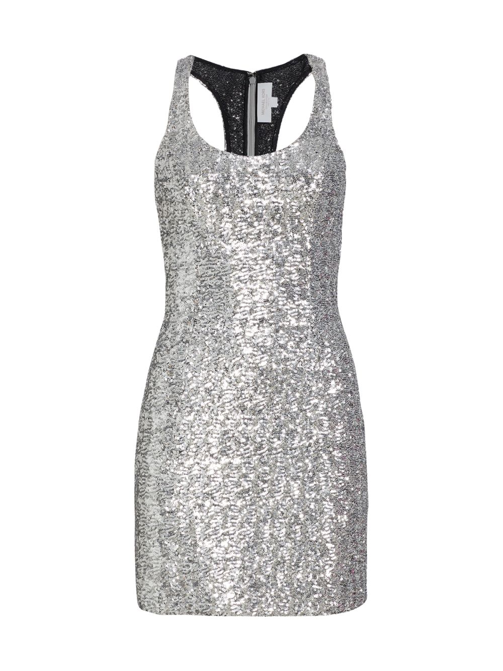 Мини-платье с пайетками Michael Kors Collection, серебряный однобортный пиджак джорджина с пайетками michael kors collection черный