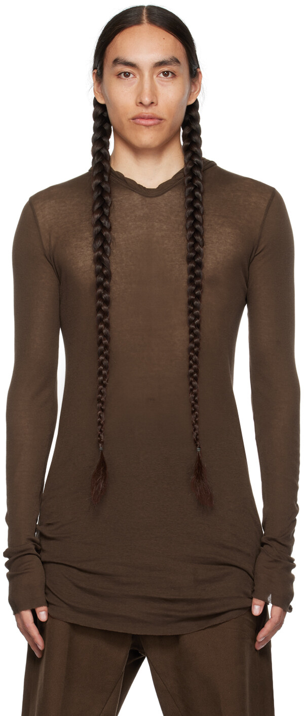 

Коричневое полупрозрачное худи Rick Owens, Коричневый
