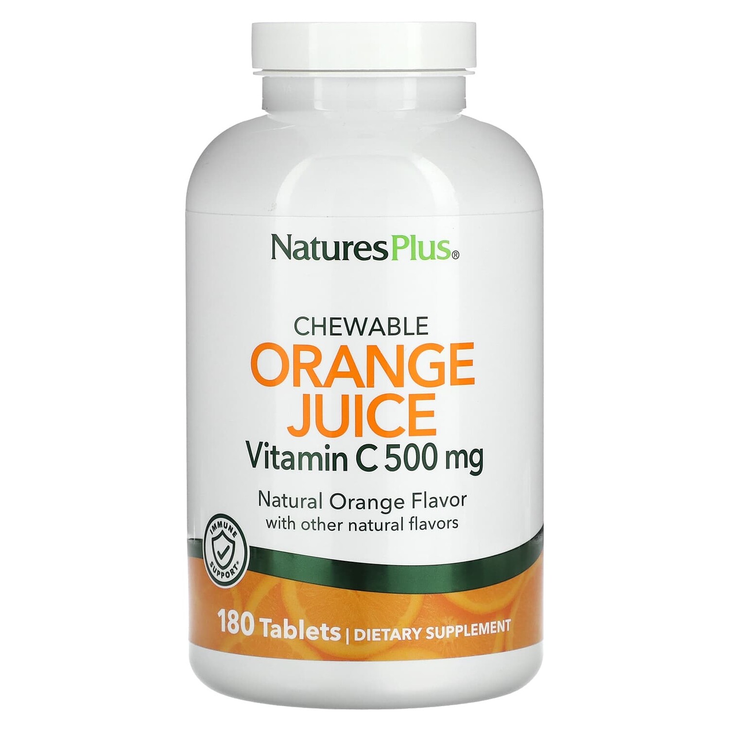 

Апельсиновый сок, жевательный витамин C, 500 мг, 180 таблеток, NaturesPlus